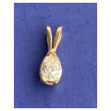 14K Pear Shap Diamond Pendant  appro 1/4CT