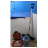Extension Cord, Flat Roll Up Hose, Snow Shovel &