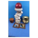 Brass Spittoon, Decorative Plant Stand w/Gazing