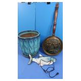 Ceramic Planter 9"x9" Round, Wall Hanger,