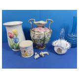 Fenton Purple Violets Basket-Unmarked,  Nippon