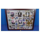 Political Buttons & Pins in Shadow Box