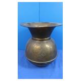 Brass Spittoon 5  Cigars 10"h x9"Round