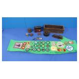 Vintage GS Sash, Swee-Touch Nee-Tea Tin,