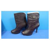 NIB Harley Davidson Brown Leather Heeled Boots
