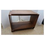 TV Stand w/Rotating Shelf on Casters 28x18x21