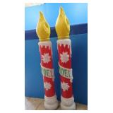 Vintage Blowmolds-Lighted 39" Candles(sm crack