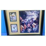 Mario Lemieux Framed Collage Photo & 2 Trading