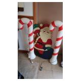 2 Lighted Candy Cane Decor-40"H&Lighted Santa 35"