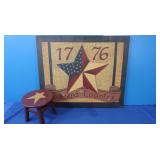 1776 Canvas Print 24x20", Small Stool