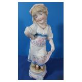 Antique Porcelain 12"H Figurine-Austin/Leaf