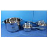 Innova 18/10 Stainless Pot & 2 Pans w/Lids