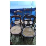 Antique Cane Seat Chairs (some need wood