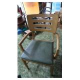 Vintage Wood Chair w/Original Padded Seat 34"H