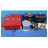Coin Banks, Folding Cup, Combination Locks