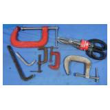 Tool Lot-C Clamps, All Purpose Snips, Large Allen