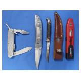 2 Pen Knives, Small Knive w/Sheath, Stud Seeker