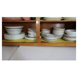 Contents of Shelf-Lg Lot Dishes, Bowls, Plates