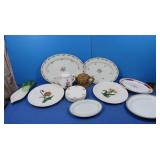 Misc Lot-Japan Teapot, Antique Celery Plates, Tea