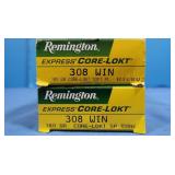 2 Boxes Remington 308 Winchester 180 Grain
