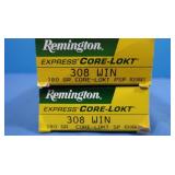 2 Boxes Remington 308 Winchester 180 Grain