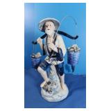 Oriental Statue-Man w/Fish