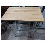 Metal & Wood Bakers Rack on Casters 26x16x36
