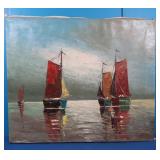 Signed Boat Painting by Gunter Seekatz-Germany,