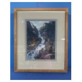 Framed Waterfall Painting "Thundering Falls"