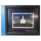 Church & Village Art, T. Jermenko, Framed 29x24,