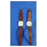 2 Pulsar Watches w/Leather Straps
