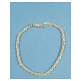 14K Rope Bracelet 7"    4.9gr