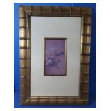 Oriental Painting of Lotus Flower, Framed