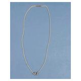 14K Diamond&Emerald Reversible 16" Necklace-3.6gr