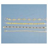 2 Pr Sterling Earrings w/Stones, Sterling Pendant