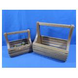 Nesting Wooden Slat Baskets & Gourd Scatter