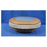 Longaberger Oval Basket, Liners, Wood Craft Lid
