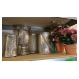 5 Mercury Glass Look Vases-tallest 14", Ceramic