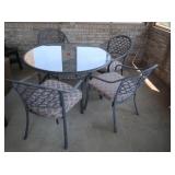 Cast Aluminum Patio Table 51" & 4 Chairs
