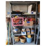 5-shelf Metal Shelf w/Broom & Long Handled