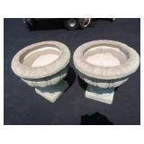 2 Flower Pots-large w/Pedestal Base
