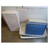 9 Storage Totes-some w/o Lids