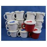 Lg Lot Corningware Cups w/Lids