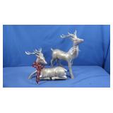 2 Cast Metallic Reindeer 16" tall