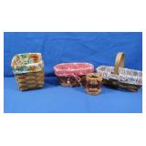 3 Vintage Longaberger Baskets w/Liners&Toothpick