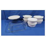 6 pcs of Corningware w/Storage Lids & Baking Dish