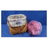 3 Pc Longaberger Basket & Easter Grass