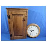 Wall Mounted Solid Wood Cabinet, Wall Clock