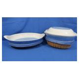 Longaberger Ceramic Bakeware w/Baskets