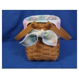 Longaberger Basket w/Liner, Protector,Glass Stones